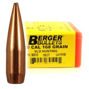 Berger Bullets - 30 cal, 168 GR, Match VLD Hunting
