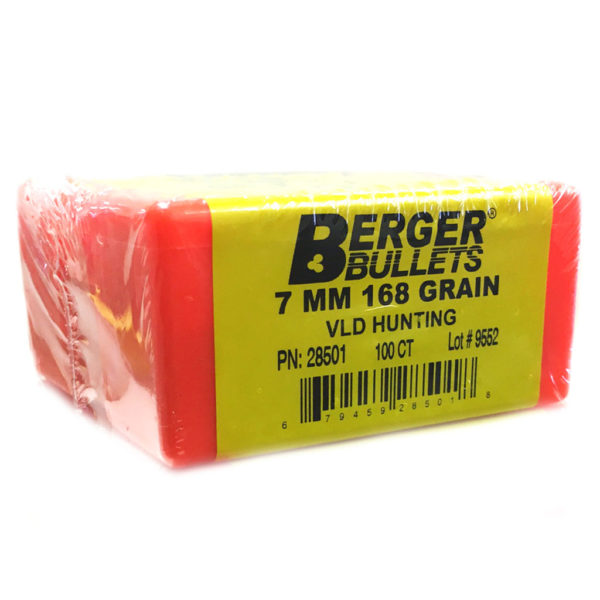 Berger Bullets - 7 mm, 168 GR, Match VLD Hunting (Qty 100)