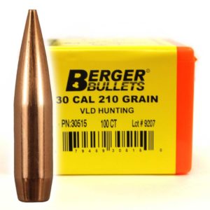 Berger Bullets - .30 cal, 210 GR, Match VLD Hunting (Qty 100)